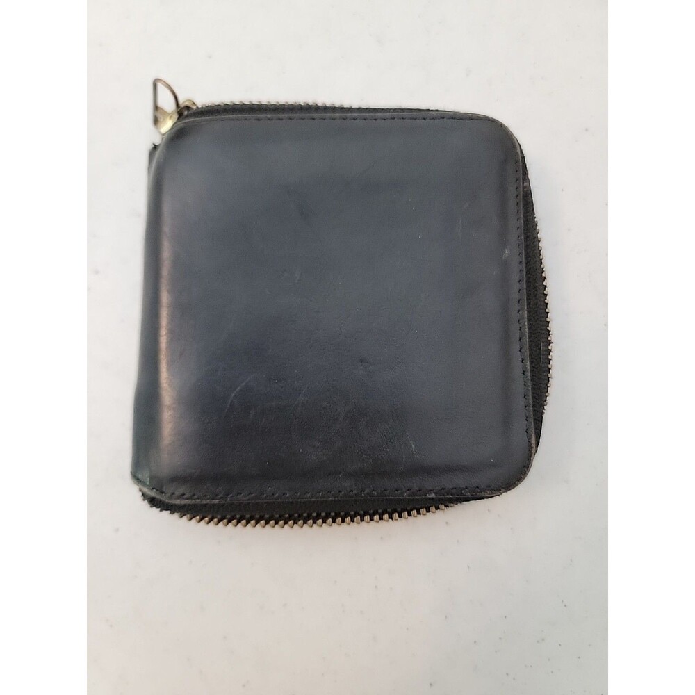 Vintage J.P Ourse & Cie Geneve Genuine Leather Black Snap Wallet Zip Coin Pocket